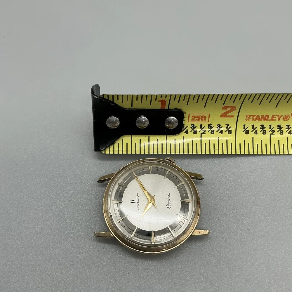 Vintage Hamilton Electric Mens Watch 32mm 10K RGP For Parts Repair Not Running